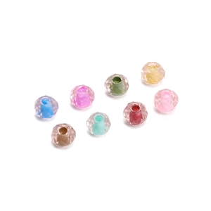 Perle di vetro sfaccettate da 4mm con centri colorati per gioielli fai-da-te e bracciali