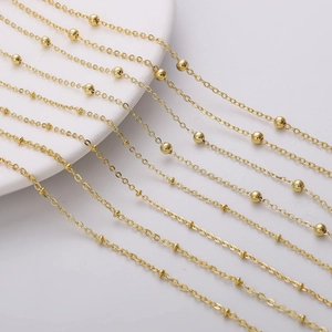 Elegant gold-plated copper bead chain connectors for handmade DIY jewelry making designs