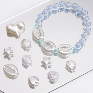 ABS Imitation Künstliche Perlen Beads Für Schmuckherstellung DIY Stern Herz Muschel Formen Weiße Künstliche Perlen Für Armband Halskette Zubehör