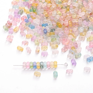 Perline color pastello a forma di arachide con foglia oro per gioielli fai da te