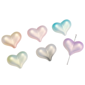 Perle a cuore sfumate 23mm per gioielli fai da te con finitura perlata e fori preforati