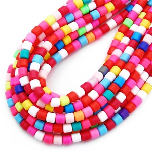 Vibrant 6mm colorful polymer clay spacer beads for DIY jewelry and necklace making