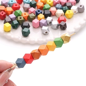 10mm colorful octagonal wooden beads for DIY necklaces and handmade jewelry crafts
