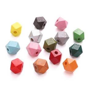 Colorful 10mm octagonal wooden beads collection for DIY jewelry making and necklaces