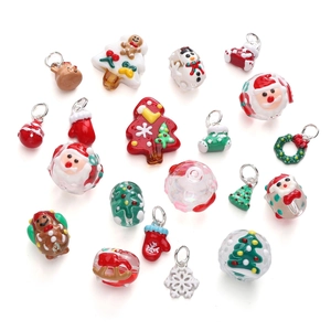 DIY Christmas charm set with Santa, reindeer and tree beads for holiday jewelry making
