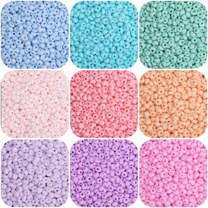 Frosted Glass Seed Beads Colorful Round DIY Jewelry Making Beads Macaron Matte Glass Beads For Bracelet Necklace Crafting