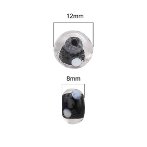 Handmade 12mm and 8mm round glass beads with star pattern for DIY jewelry making
