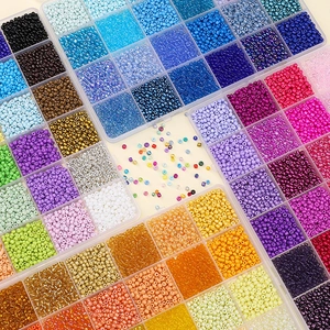 24-compartment 3mm seed bead DIY kit with colorful glass beads for jewelry making