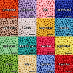 Lot de 100 perles rondes en acrylique de 8mm pour bijoux DIY en 16 couleurs assorties