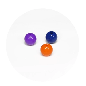 Gepolijste ronde acrylkralen in paars blauw en oranje voor doe-het-zelf sieraden
