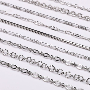 Varias cadenas de girasol de acero inoxidable y cadenas de eslabones para joyería DIY