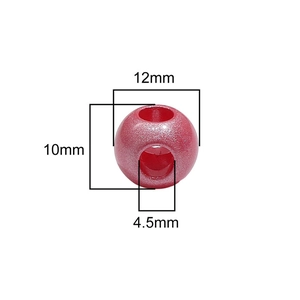 Perle scintillante en acrylique rose de 12mm avec trou de 4,5mm pour bijoux DIY