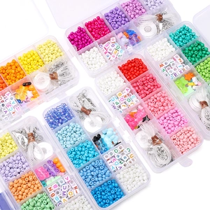 DIY Schmuckherstellung Kit Glasperlen Acryl Alphabet Buchstaben Perlen Für Armband Halskette Handgefertigte Bastelarbeit Mit Elastischem Faden