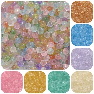 Mix of 2x4mm translucent macaron-colored beads for DIY bracelets and necklaces