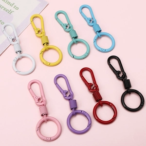 Porte-clés à Ressort en Métal Couleur Macaron Anneau en Alliage de Zinc Peint Mat Pour Charme de Sac Accessoires de Bijoux DIY Femme