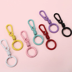 Lot de porte-clés à ressort macaron en sept couleurs vives pour décoration de sac
