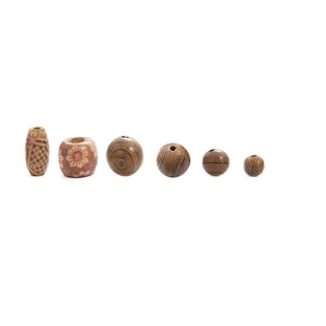 Natuurlijke wengé houten kralen in diverse vormen en patronen voor DIY sieraden en handwerk