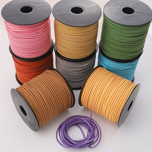 Flaches Kunstwildlederband Koreanische Samtschnur Für DIY Schmuckherstellung Halskette Armband Flechten Bastelmaterial Einfarbig Rolle