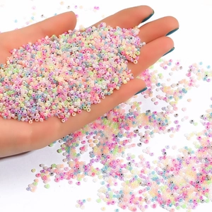 Colorful 2mm glass seed beads in macaron tones for DIY jewelry making and embroidery