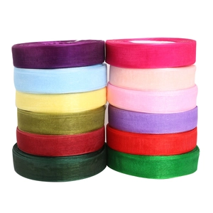 Rol van 20-25mm transparant chiffon organza lint in diverse kleuren voor DIY haaraccessoires