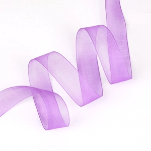 Transparant paars chiffon lint 25mm voor DIY haaraccessoires en creatieve knutselwerkjes