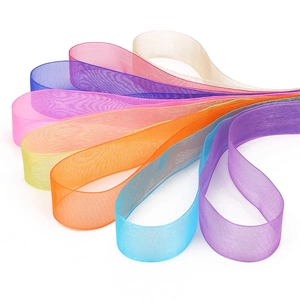 Meerkleurige halftransparante chiffon organza linten voor DIY handwerk en geschenkverpakking