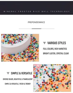 Macro detail of glossy colorful glass seed beads for DIY handmade jewelry crafting
