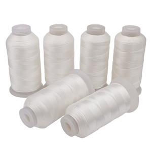 Six rolls of white high-gloss nylon thread for DIY jewelry making and sewing