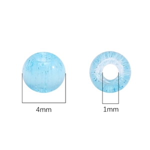 Sky blue cat-eye glass beads 4mm outer diameter with 1mm hole for DIY jewelry making
