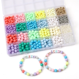 24-grid DIY bead set for jewelry making including colorful acrylic beads and bracelets