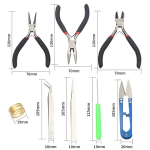 Kit de 8 outils de bricolage pour bijoux avec pinces ciseaux et brucelles de précision