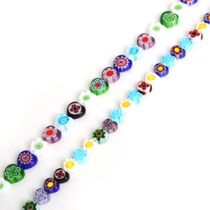 Heart Shaped Millefiori Glass Beads Floral Pattern Colorful Loose Beads For DIY Necklace Bracelet Jewelry Making Accessories