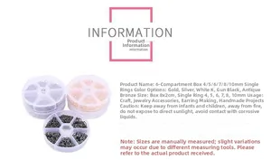 Macro detail of assorted 4-10mm jump rings in 5 colors for DIY jewelry making