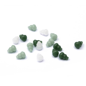 Green and white glass Hulu pendants for DIY traditional Chinese jewelry and accessories