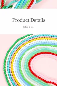 Détails de perles en verre colorées de 4 mm disposées pour la création de bijoux DIY