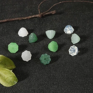 Macro detail of lotus seed pod and flower beads for DIY Hanfu jewelry accessories