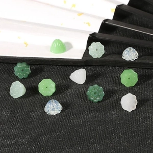 Detail of 10mm glass lotus seed pod beads for traditional DIY hairpins and jewelry