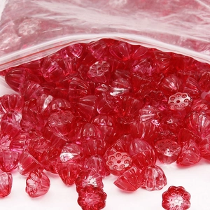 10mm red glass lotus seed beads for traditional DIY Chinese hairpins jewelry making
