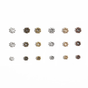 Flower alloy spacer beads for DIY jewelry in silver, gold and bronze finishes
