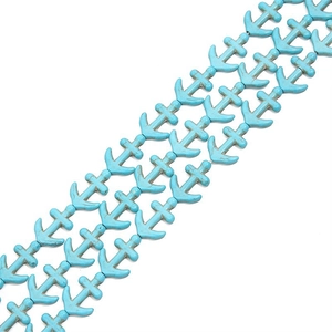 Perles en pierre synthétique bleue turquoise en forme d'ancre pour bijoux DIY et bracelets