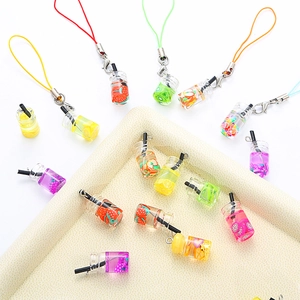 Simulation Fruchtgetränk Flasche Glasanhänger Wunschflasche Handgemachte DIY Halskette Ohrring Herstellung Zubehör Schmuck Charms Für Damen