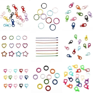 Fibbie Colorate in Lega Verniciata a Spruzzo a Molla Forma di Cuore Stella per Fai da Te Portachiavi Artigianali Accessori Gioielli