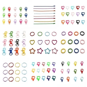 Assortimento di fermagli a molla colorati ganci a cuore e stella per gioielli fai da te