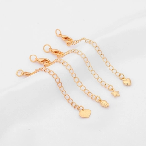 14K vergoldete Verlängerungsketten mit Karabinerverschluss und Anhängern für DIY-Schmuck