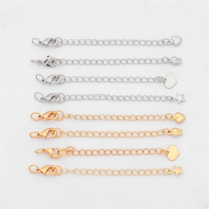 14K vergoldete und versilberte Verlängerungsketten mit Herzanhängern für DIY-Schmuck