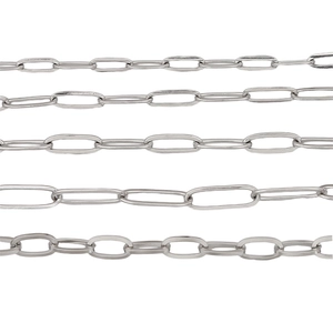 Stainless Steel Paperclip Chain Rectangular Link DIY Jewelry Making Findings For Necklace Bracelet Silver Polished Metal Chains