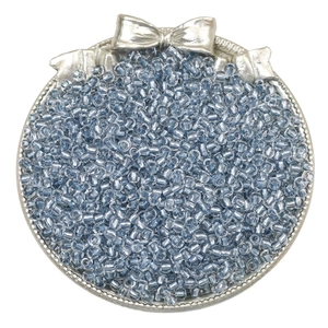 Light blue silver-lined glass seed beads for DIY jewelry making in round tube shape