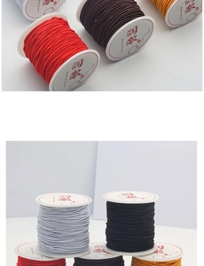 Dettaglio di cordoncini elastici colorati in poliestere 1-2mm per gioielli fai da te