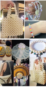 DIY white ABS pearls used for handmade jewelry, bags and decorative accessories