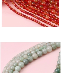 Detailed comparison of red carnelian and green aventurine round gemstone beads